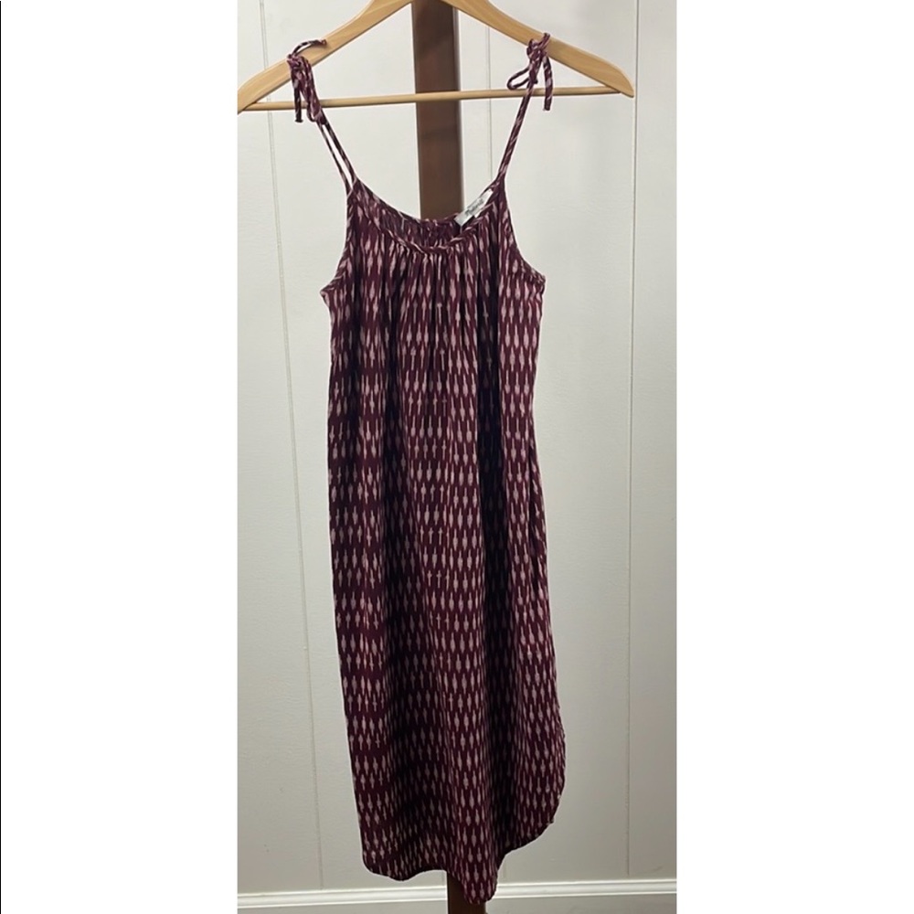Madewell Purple Tie Strap Ikat Print Shift Dress - Picture 2 of 6